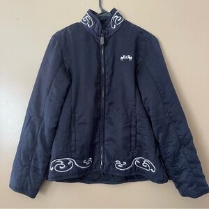 Equine Contour Vintage Western embroidered Navy/Black Jacket size large